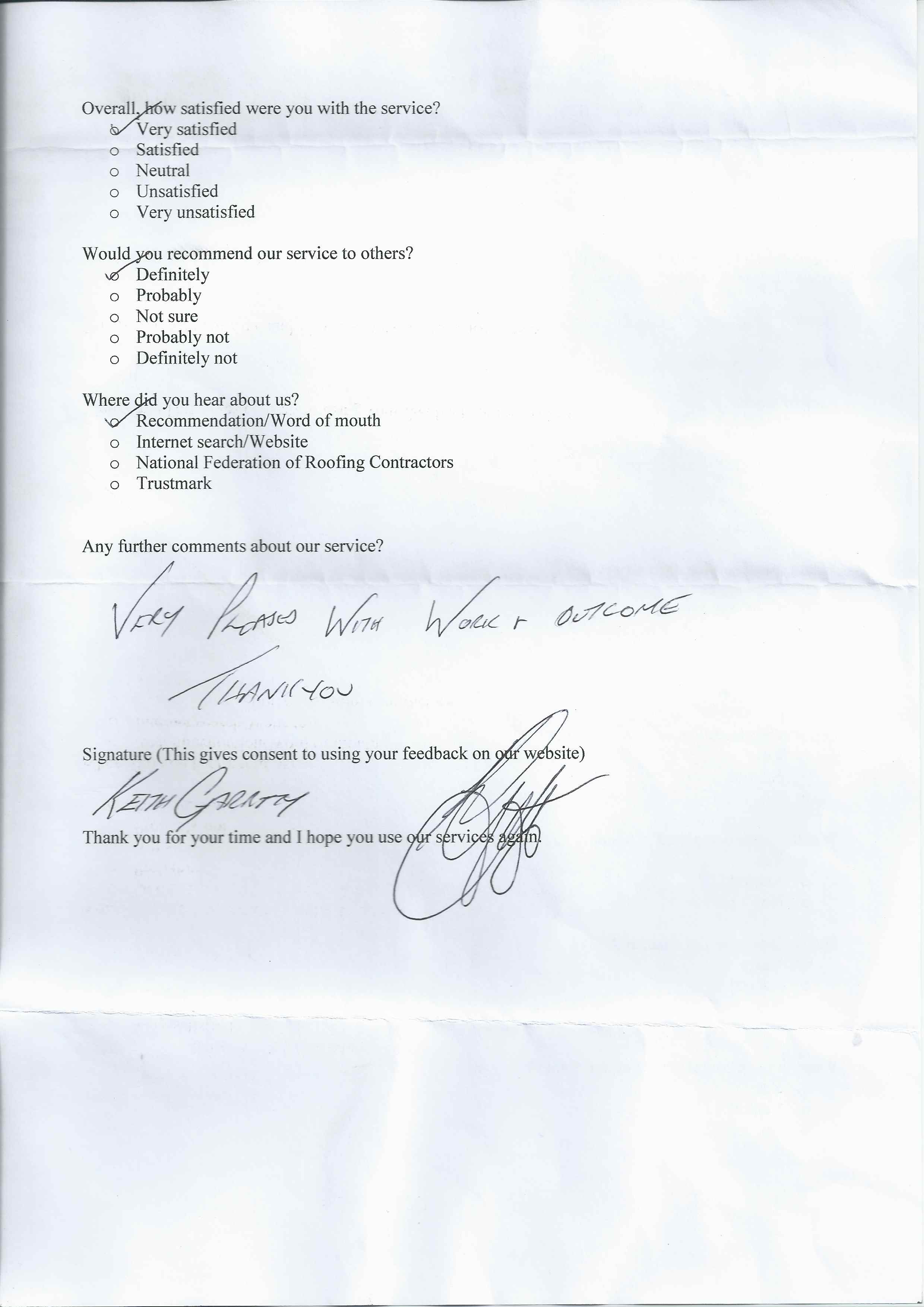 testimonial, Re-Roofing, Lead Work, Chimney Stacks, Plastics, Repairs and Maintenance, Stockport, Cheshire, High Peak, G Timlin Roofing